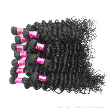 Natural Color Deep Wave Curly Russian Human Hair Weft with 8A Grade